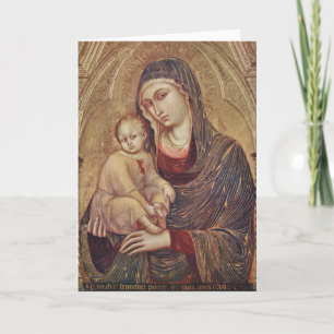 Tarjeta Festiva Madonna gótica y niño