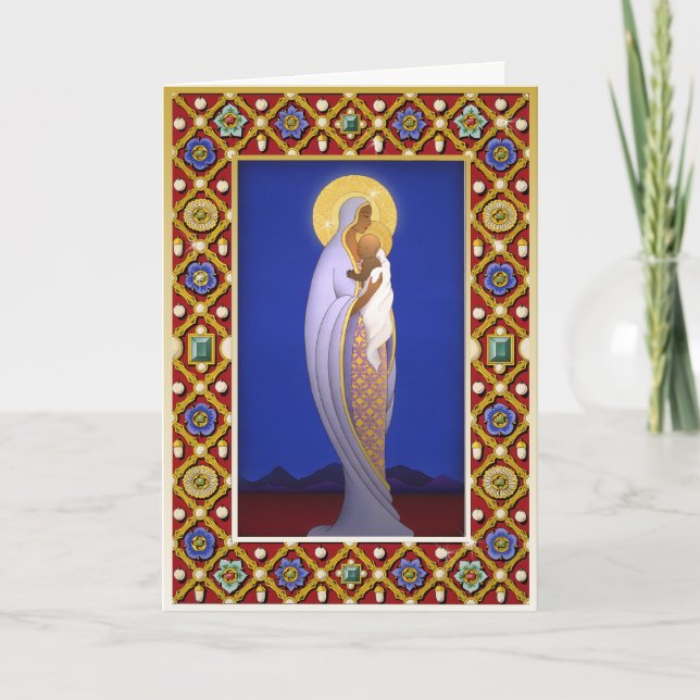 Tarjeta Festiva Madonna Jeweled X006 (Anverso)