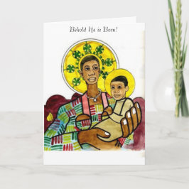 Tarjeta Festiva Madonna negra y niño