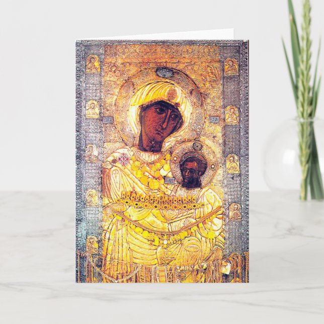 Tarjeta Festiva Madonna negro (Anverso)
