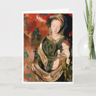 Tarjeta Festiva Madonna y bebé Jesús