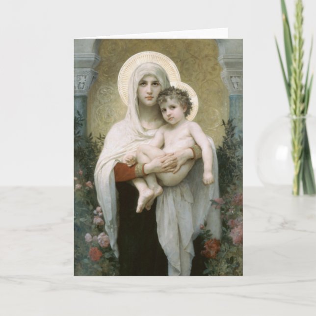 Tarjeta Festiva Madonna y el niño (Anverso)