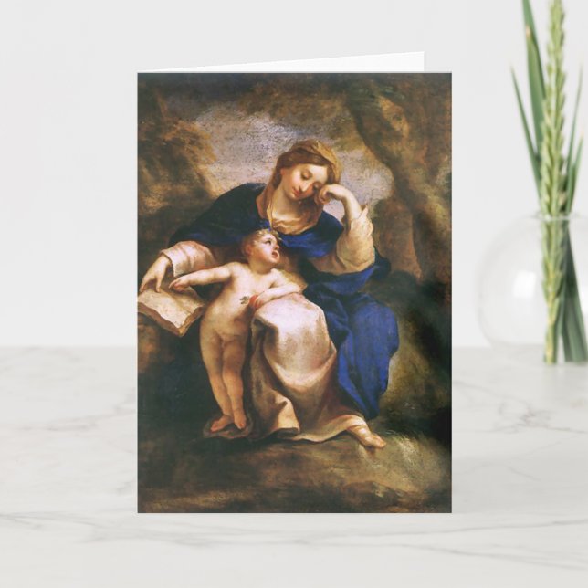 Tarjeta Festiva Madonna y el niño (Anverso)