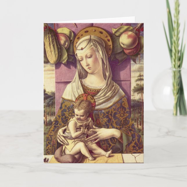 Tarjeta Festiva Madonna y el niño (Anverso)