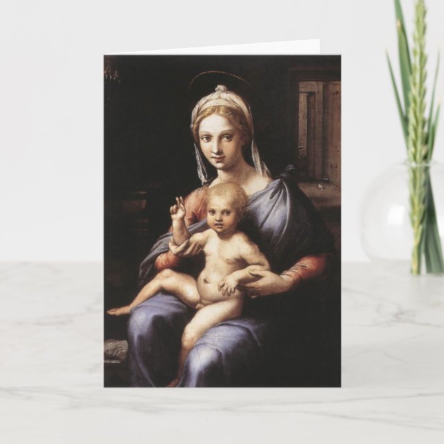 Tarjeta Festiva Madonna y el niño (Anverso)