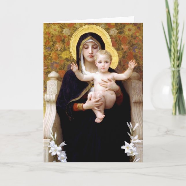Tarjeta Festiva Madonna y el niño (Anverso)