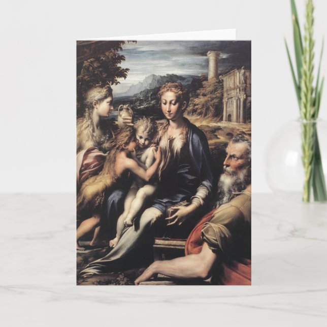 Tarjeta Festiva Madonna y el niño (Anverso)