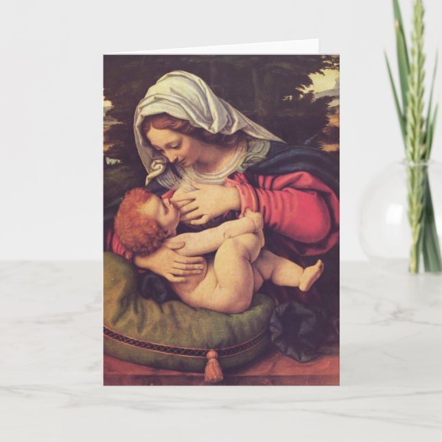Tarjeta Festiva Madonna y el niño (Anverso)