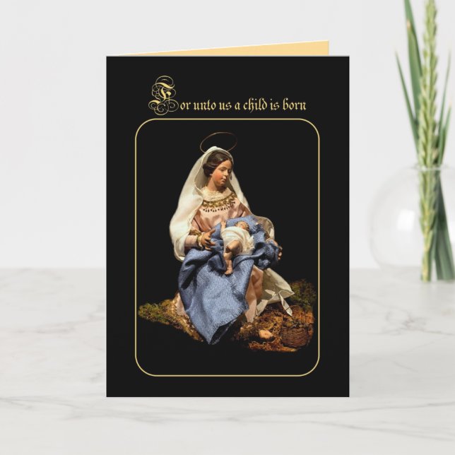 Tarjeta Festiva Madonna y el niño de Cristo (Anverso)