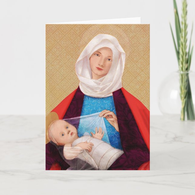 Tarjeta Festiva Madonna y el niño I (Anverso)