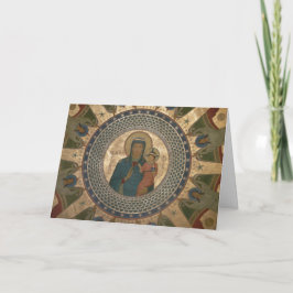 Tarjeta Festiva Madonna y Navidades infantiles