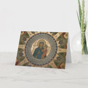Tarjeta Festiva Madonna y Navidades infantiles