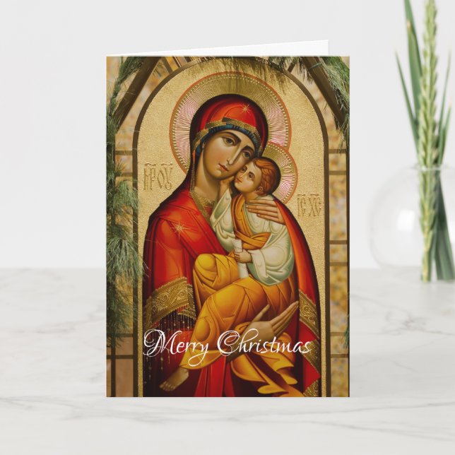 Tarjeta Festiva Madonna y niño (Anverso)