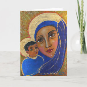 Tarjeta Festiva madonna y niño