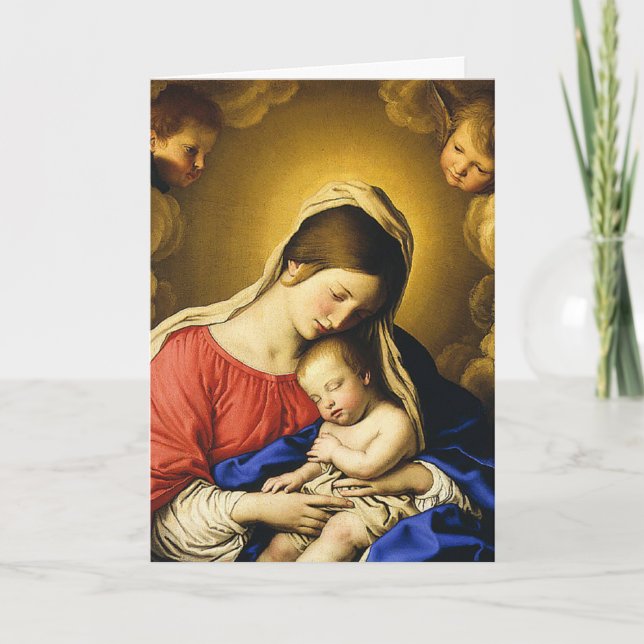 Tarjeta Festiva Madonna Y Niño (Anverso)