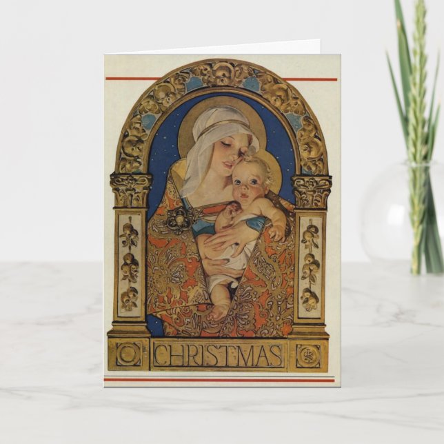 Tarjeta Festiva Madonna y niño (Anverso)