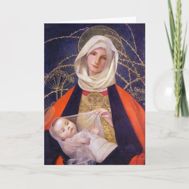 Tarjeta Festiva madonna y niño de los Thorns (Anverso)