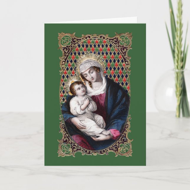 Tarjeta Festiva Madonna y niño (DPT 001) (Anverso)