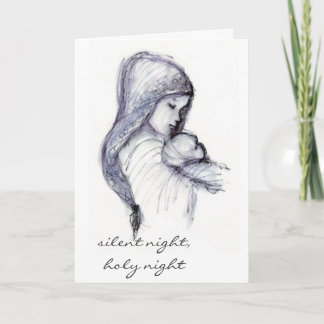 Tarjeta Festiva Madonna y niño, noche silenciosa, noche santa