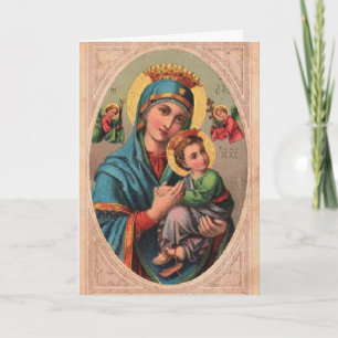 Tarjeta Festiva Madonna y niño vintage