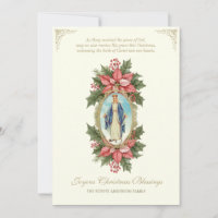 Madre católica religiosa María Oración Poinsettias
