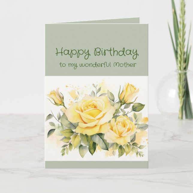 Tarjeta Festiva Madre de cumpleaños bendecida por las flores (Anverso)