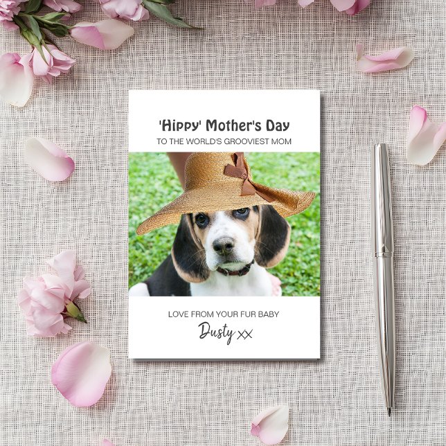 Tarjeta Festiva Madre de perro del día de la hippy personalizada (Add details to personalize the card)