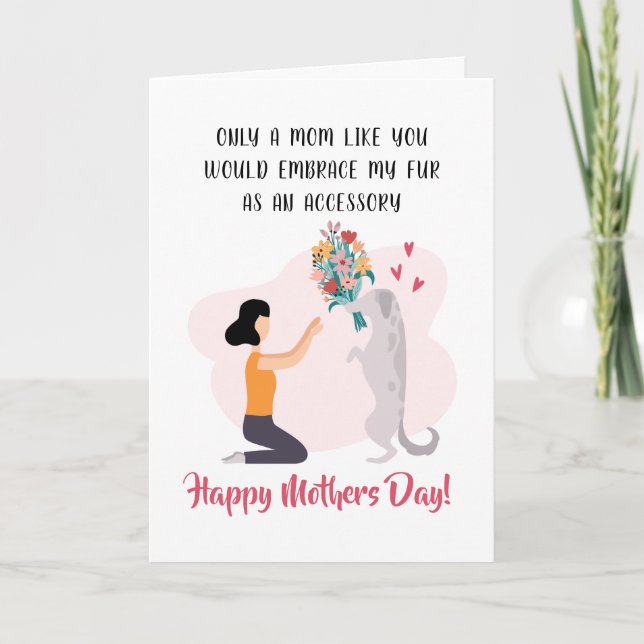 Tarjeta Festiva Madre de perro feliz día de la madre divertido (Anverso)