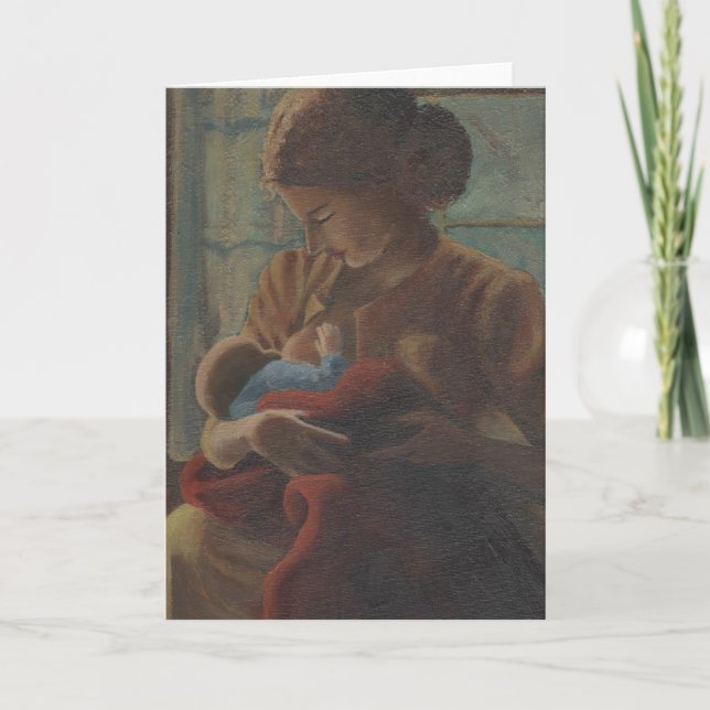 Tarjeta Festiva madre e hijo (Anverso)