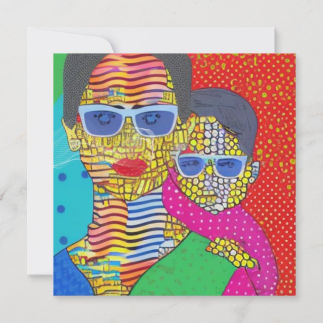 Tarjeta Festiva Madre e hijo (Anverso)