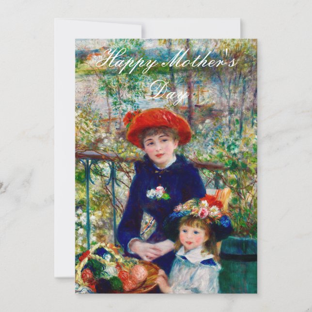Tarjeta Festiva Madre e hijo de Renoir (Anverso)