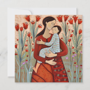 Tarjeta Festiva Madre e hijo, Día de la Madre