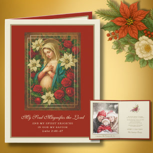 Tarjeta Festiva Madre Esperanza María Magnificat Escritura