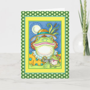 Tarjeta Festiva MADRE FROG & BABY FROGETT, AMOR FAMILIAR Gracioso