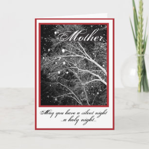 Tarjeta Festiva Madre, Navidades religiosos negros y blancos calla