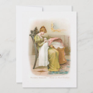 Tarjeta Festiva Madre y bebé vintage