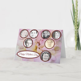 Tarjeta Festiva Madres 3 Generaciones Fotos Día de la Madre Rosa R