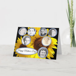 Tarjeta Festiva Madres en familia Sunflower Trio Día de la Madre n