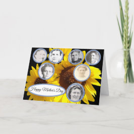 Tarjeta Festiva Madres en familia Sunflower Trio Día de la Madre n
