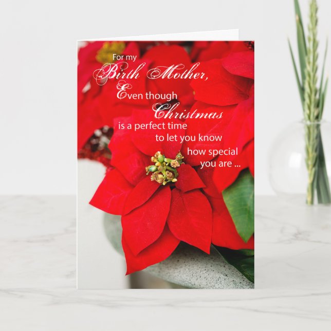 Tarjeta Festiva Madres Navidades Poinsettia (Anverso)