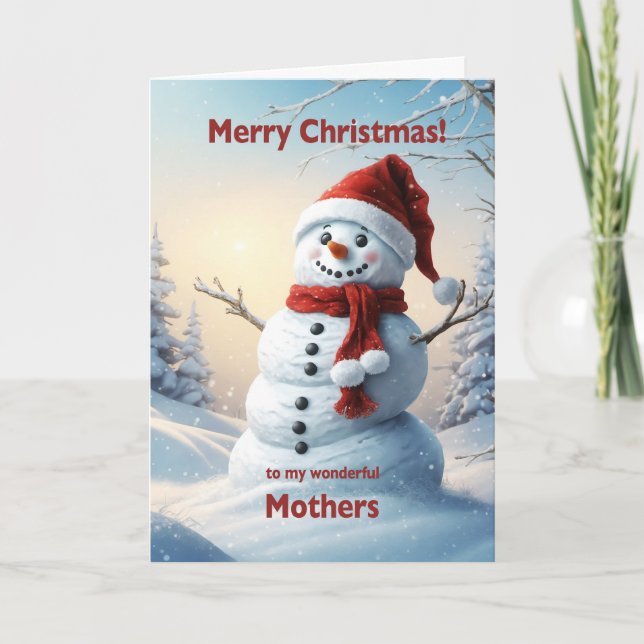 Tarjeta Festiva Madres Navidades Snowman (Anverso)