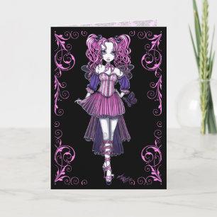 Tarjeta Festiva "Maegan" Pink Valentine Fairy Art Card