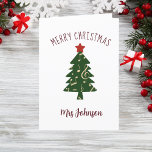 Tarjeta Festiva Maestra de Música Flaute Piano Violín Árbol de Nav<br><div class="desc">¡Muestre su apreciación a su maravilloso profesor de música en la escuela con esta tarjeta navideña con un árbol musical! ¡Ideal para un piano,  un flaute,  un profesor de violín o incluso tu director de coro favorito! Personalízalo a tu gusto cambiando los nombres y el texto.</div>
