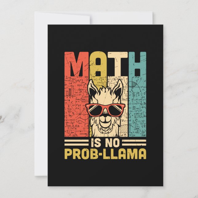 Tarjeta Festiva Maestra Matemática No Es Problema (Anverso)