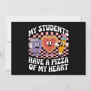 Tarjeta Festiva Maestra Mis Alumnos Tienen Una Pizza De Mi Corazón