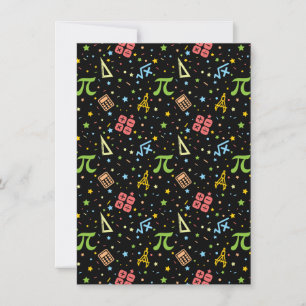 Tarjeta Festiva Maestra - Patrón de símbolos matemáticos