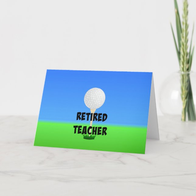 Tarjeta Festiva Maestra retirada, bola de golf en un tee (Anverso)