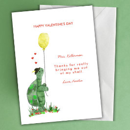 Tarjeta Festiva Maestra Tortuga del Día de San Valentín