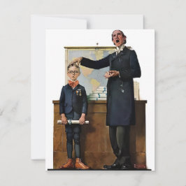 Tarjeta Festiva Maestro escolar - Norman Rockwell