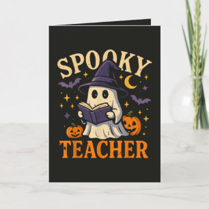 Tarjeta Festiva Maestro Espeluznante Halloween Fantasma Lindo Leye